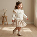 Organic Twill Skirt - Oat Gingham