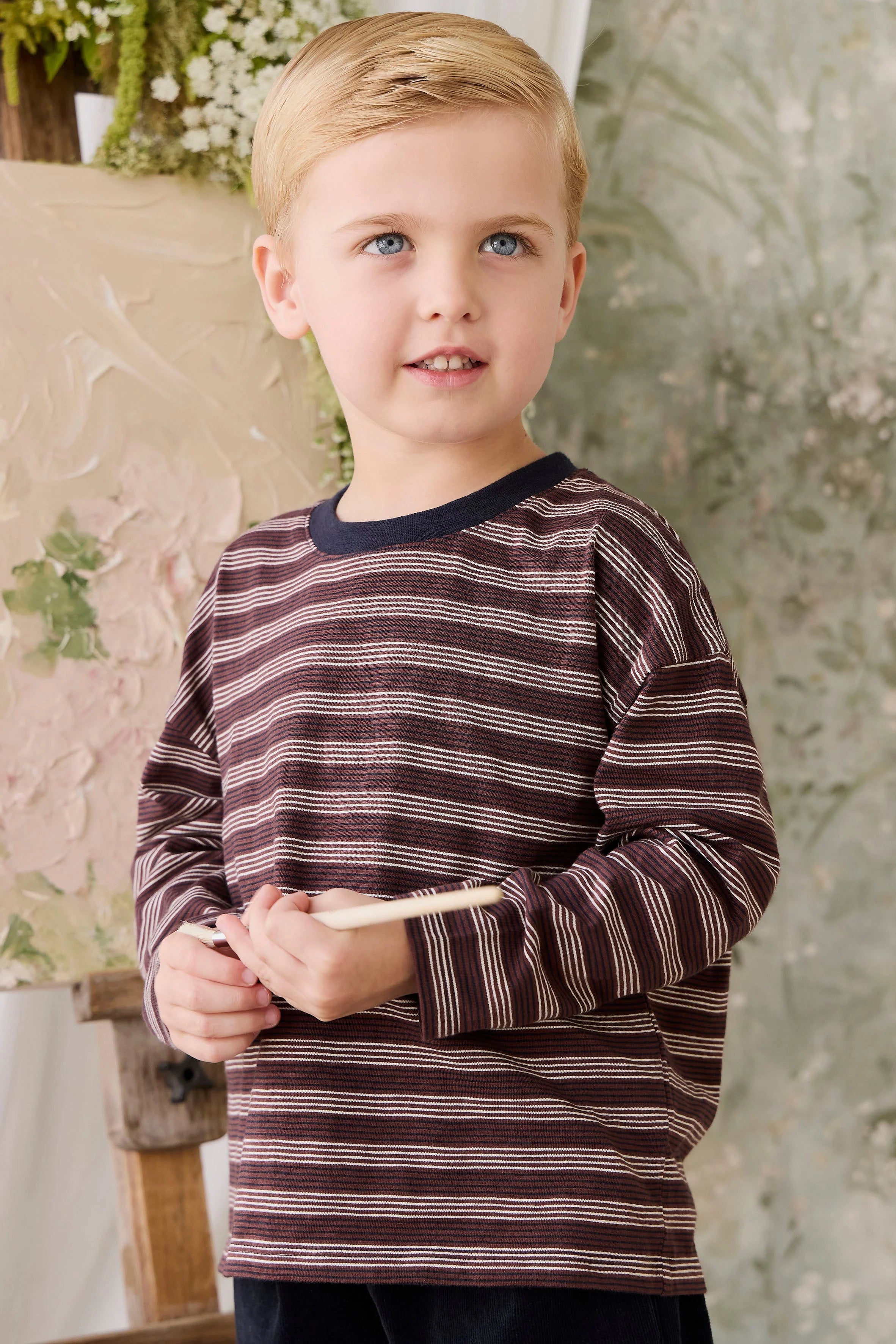 Iver Long Sleeve Tee- Regal Stripe
