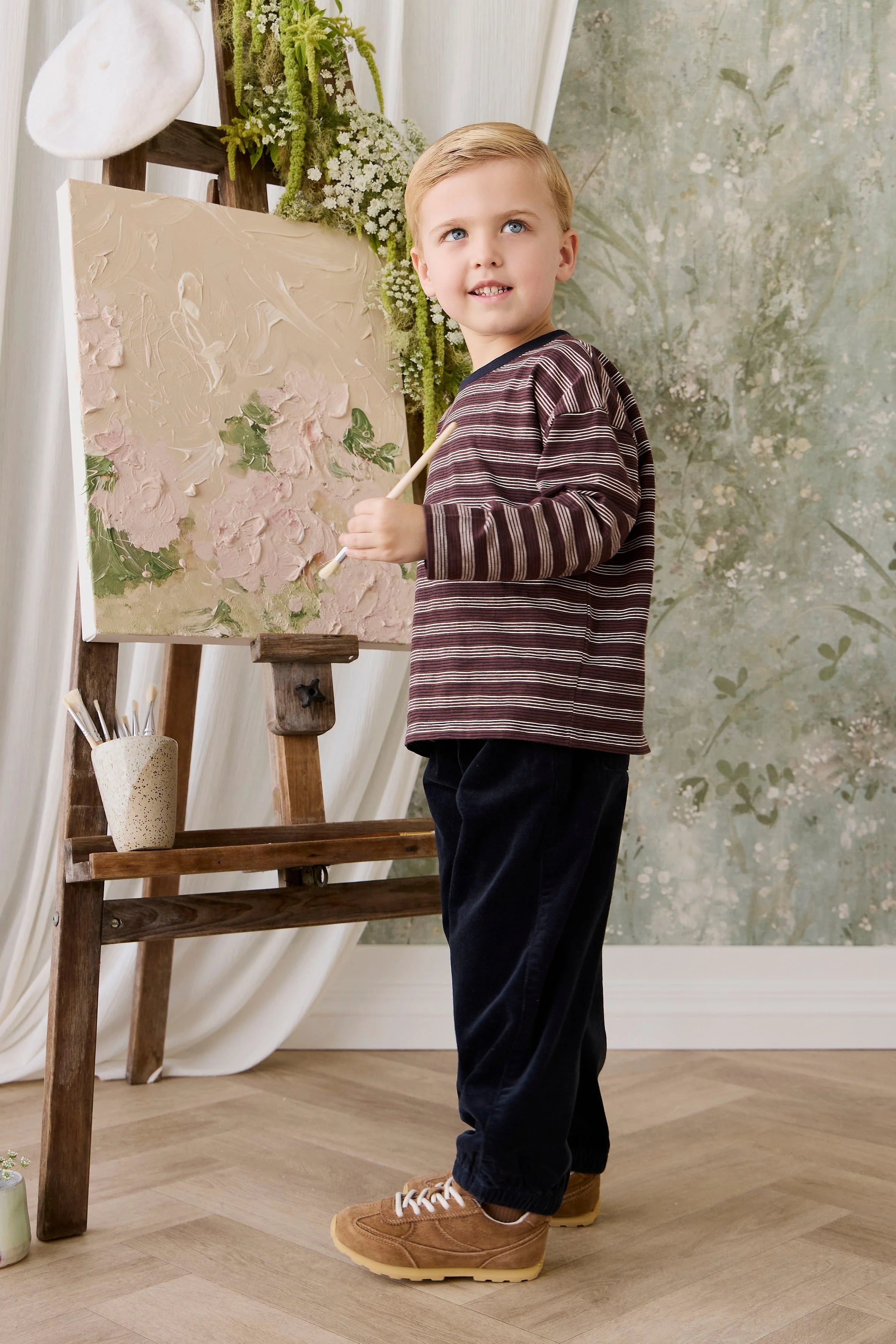 Iver Long Sleeve Tee- Regal Stripe