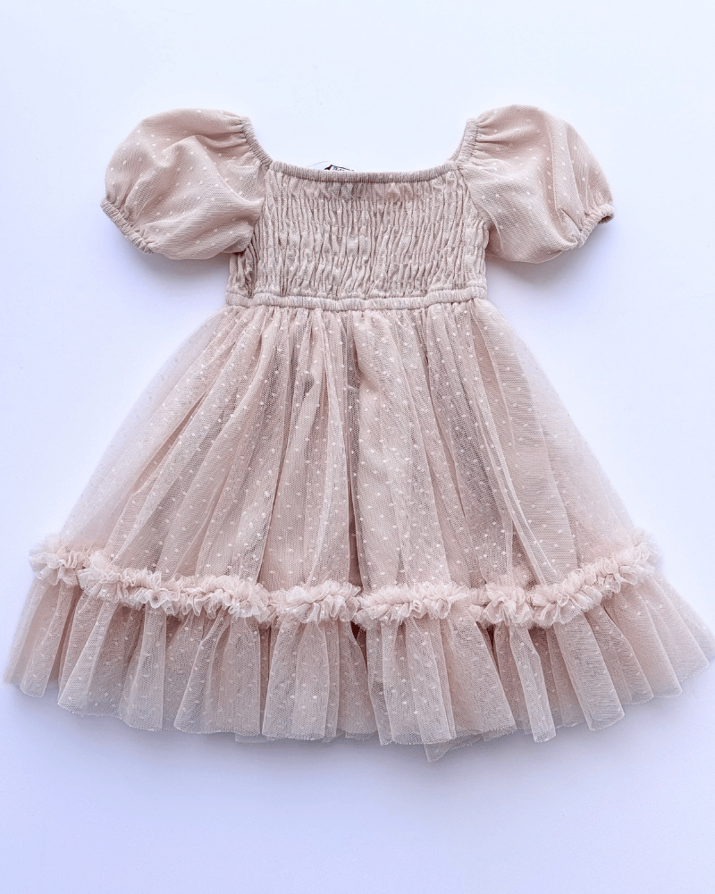 Smocked Dots Tulle Dress