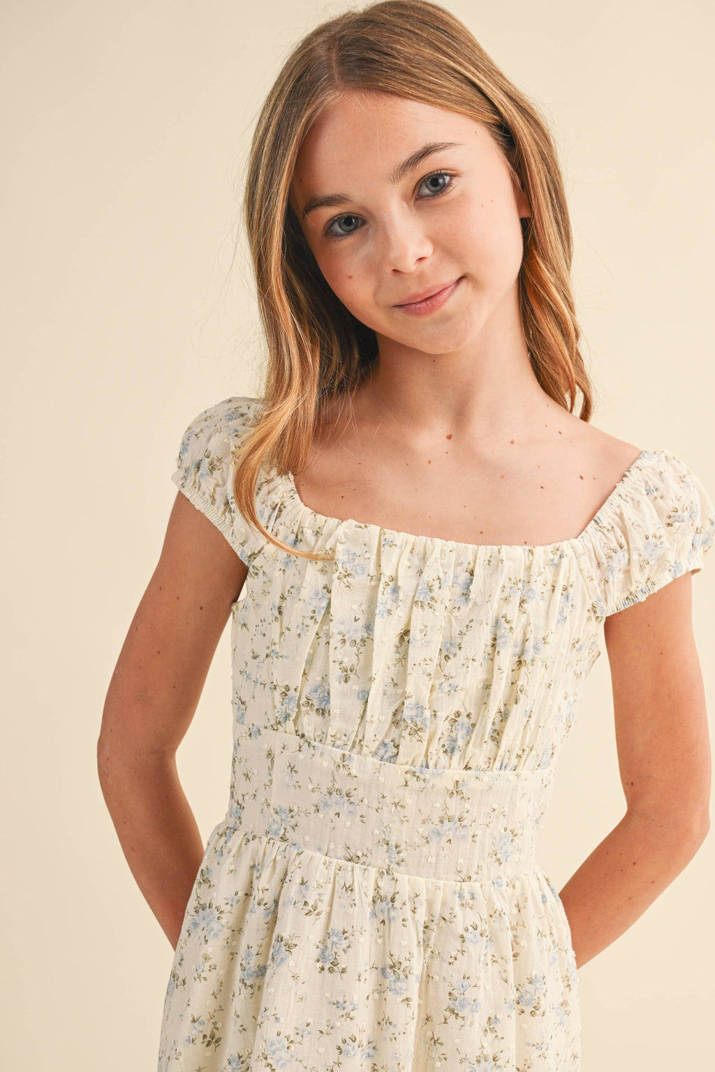 RUCHED SHOULDER MINI DRESS