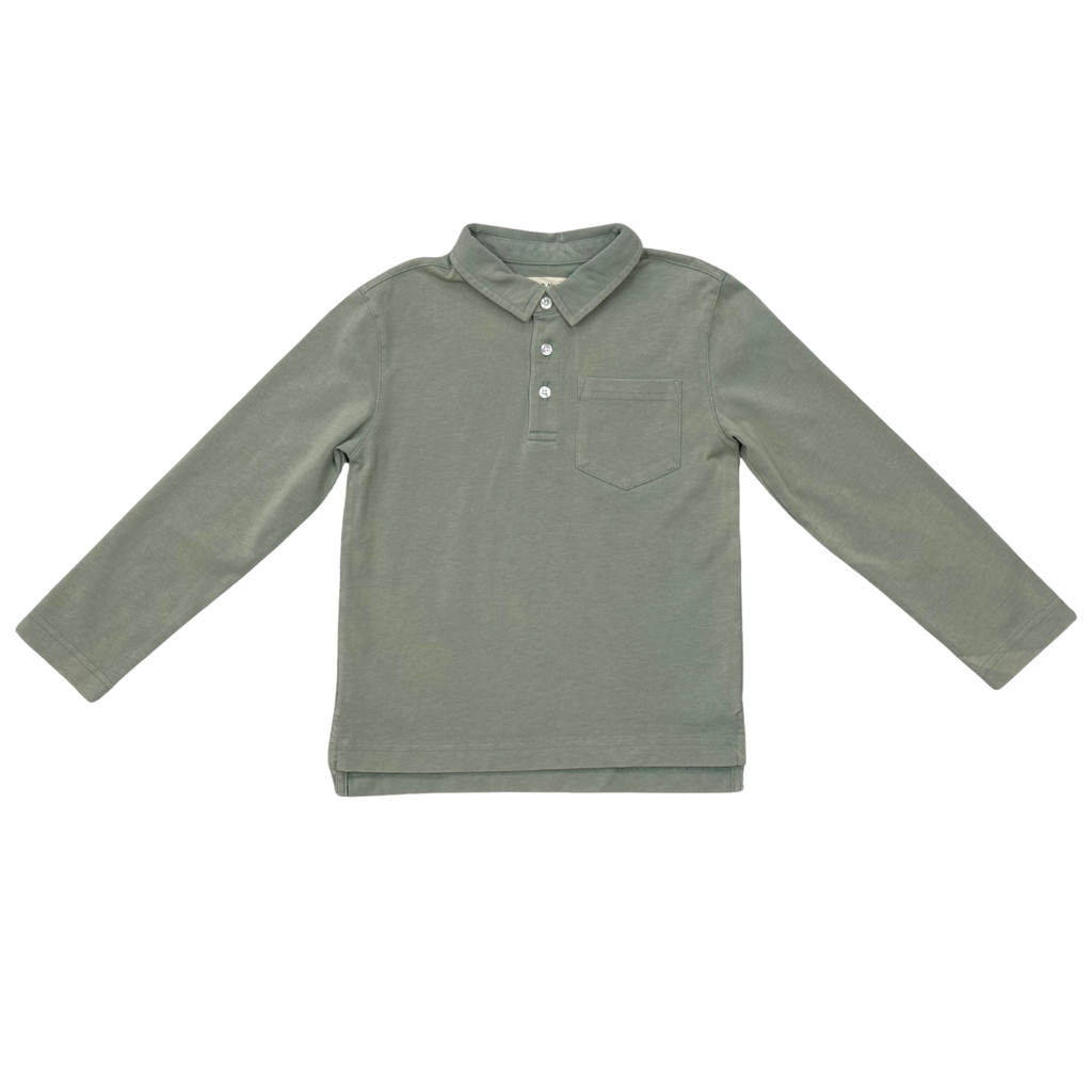 Garment-Washed Collar Shirt