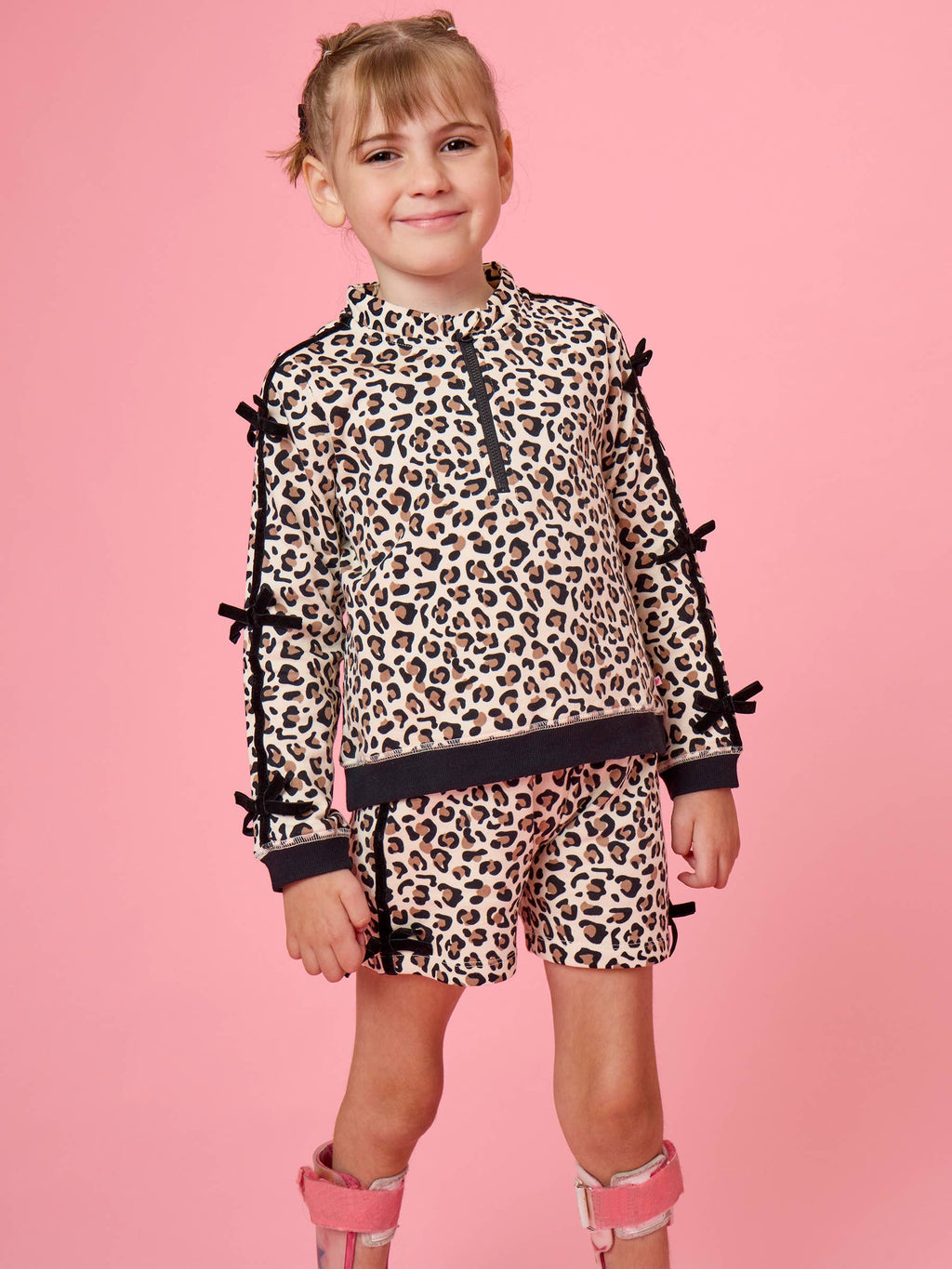 Fleece Leopard Short Set