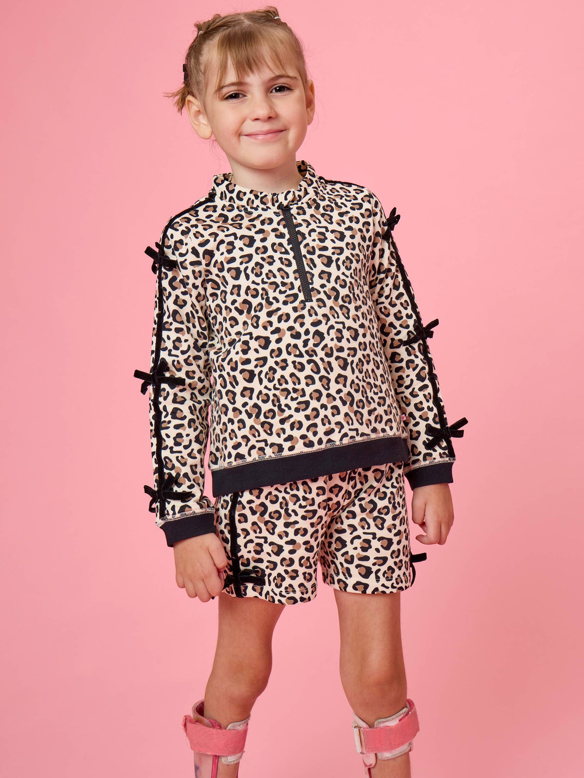 Fleece Leopard Short Set