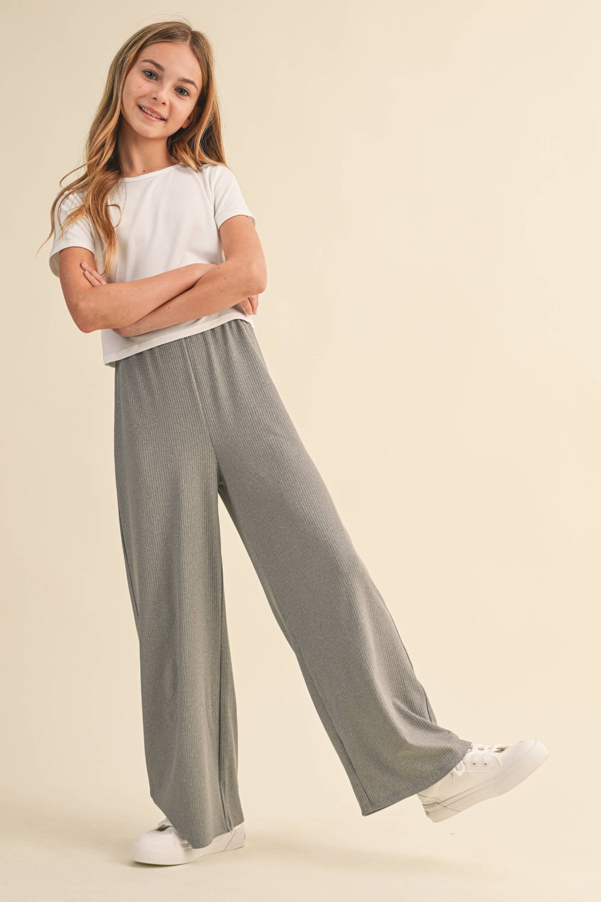 Wide Leg Ribbed Pants