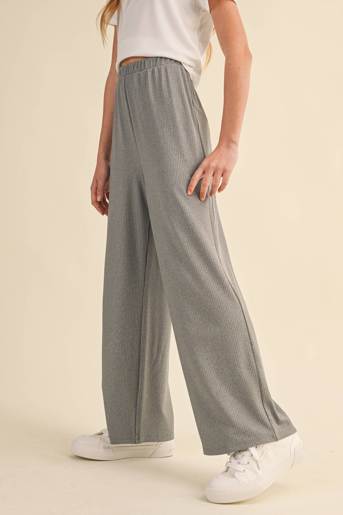 Wide Leg Ribbed Pants