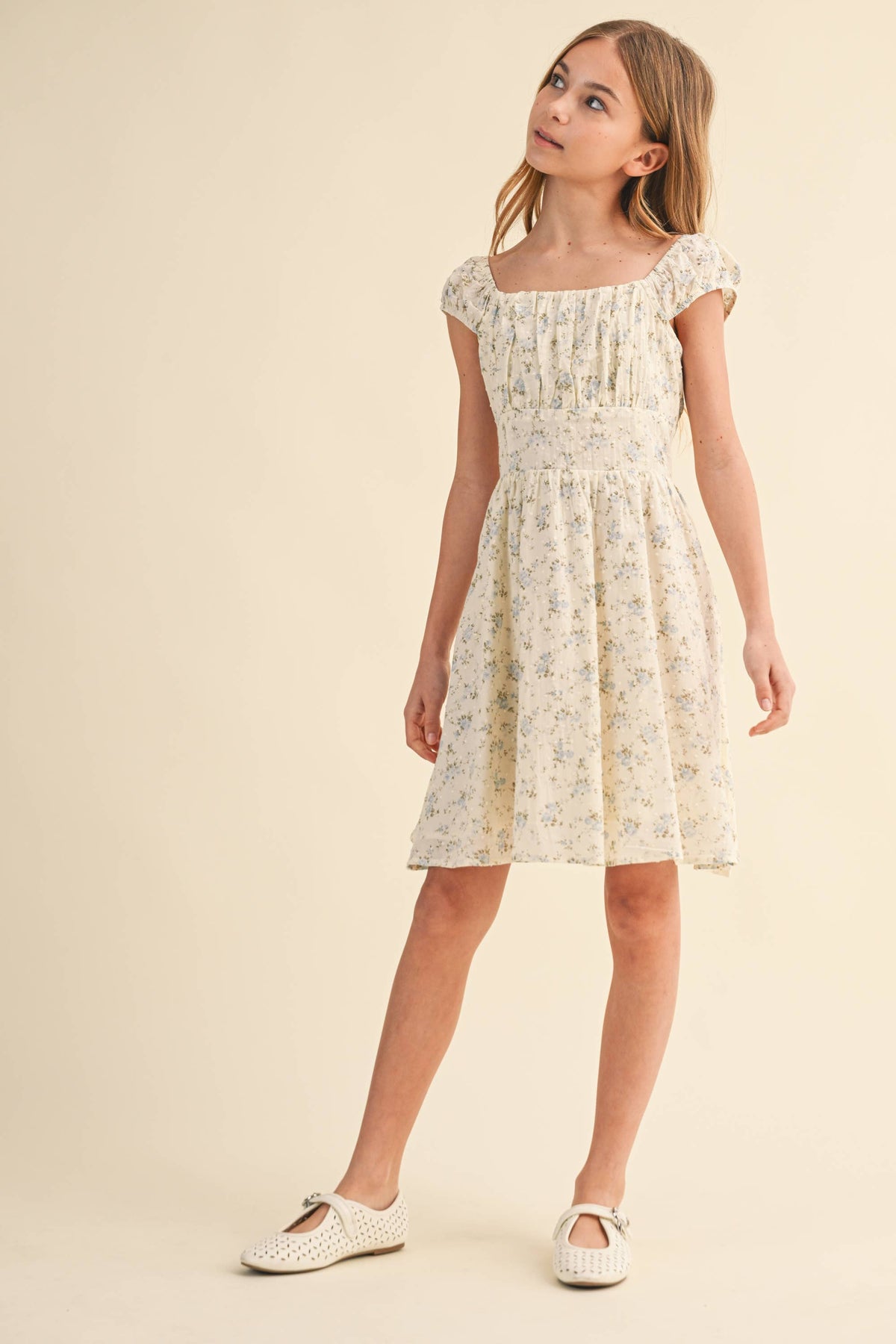 RUCHED SHOULDER MINI DRESS