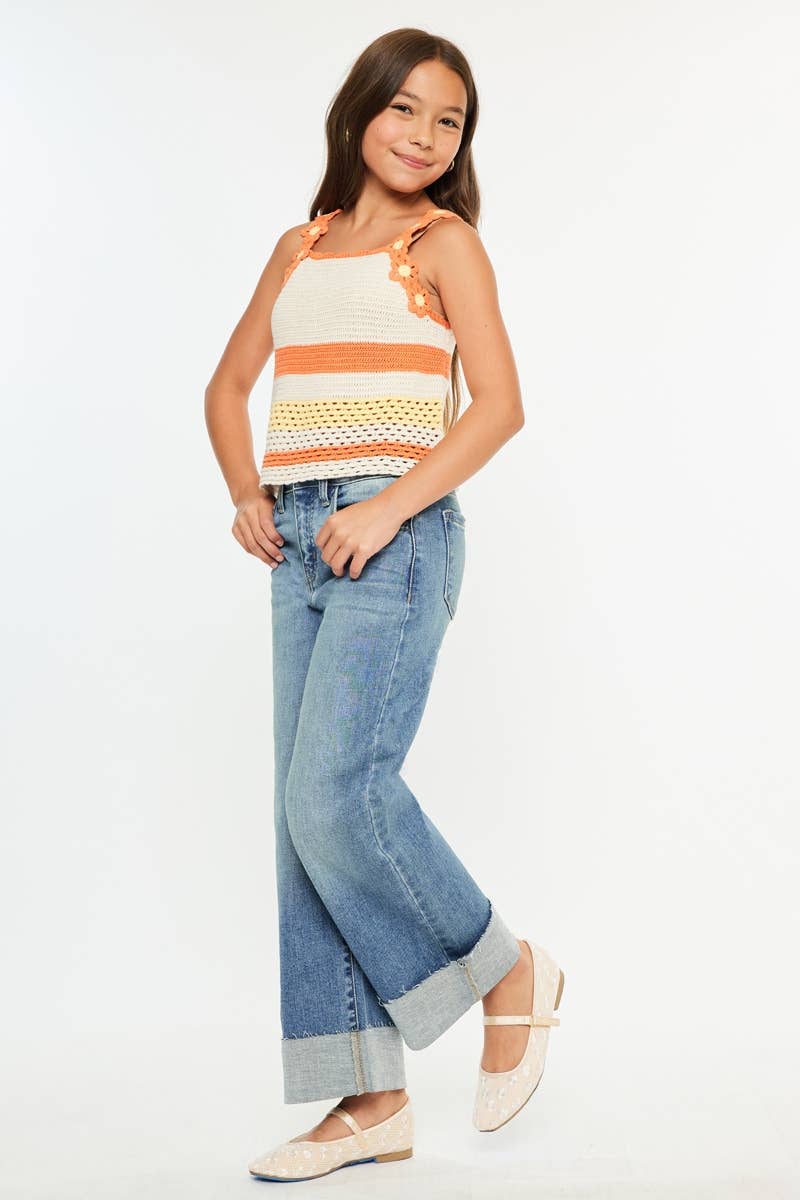 KanCan High Rise Cropped Wide Leg