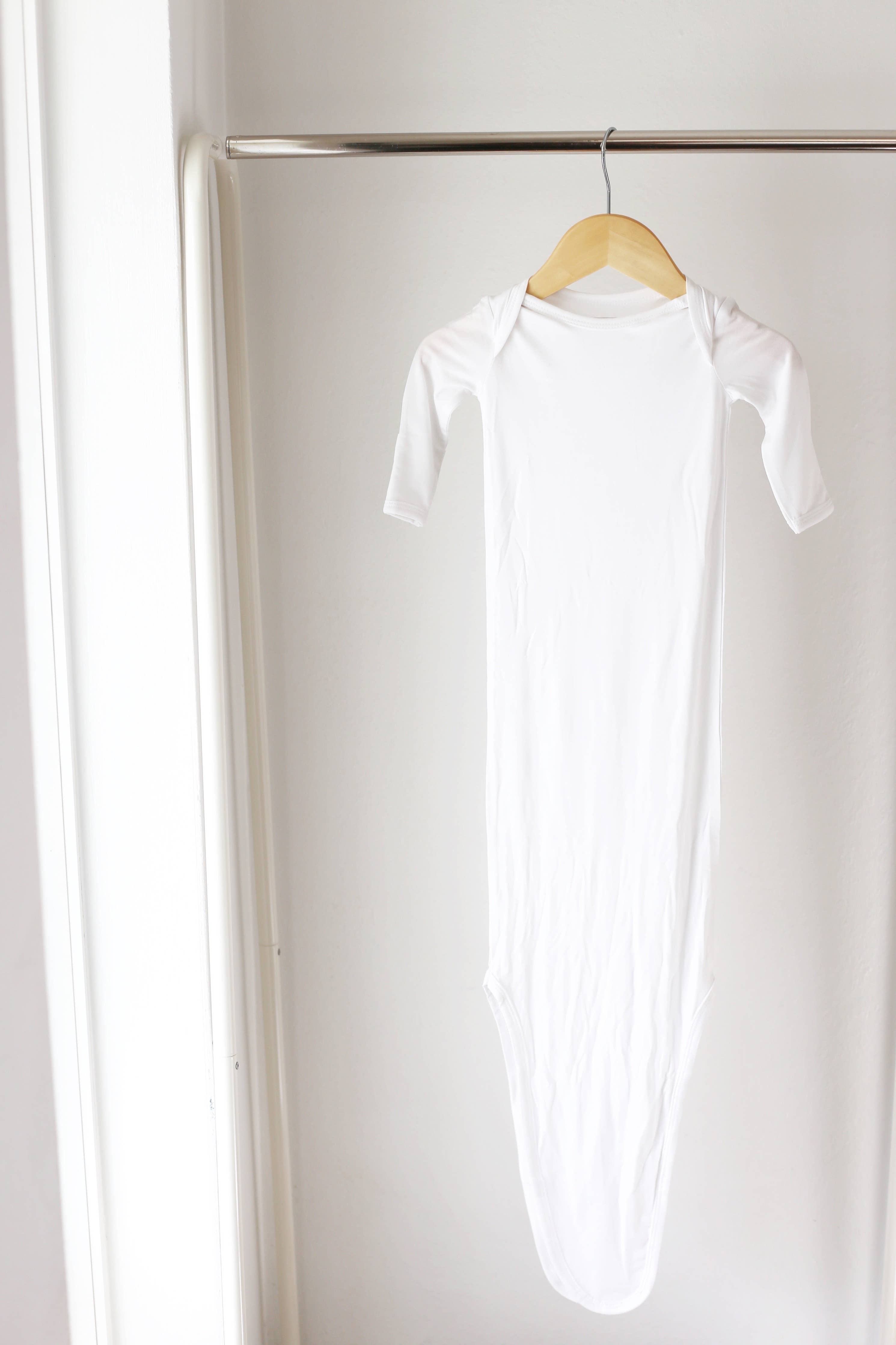 Cloud White Bamboo Knotted Gown