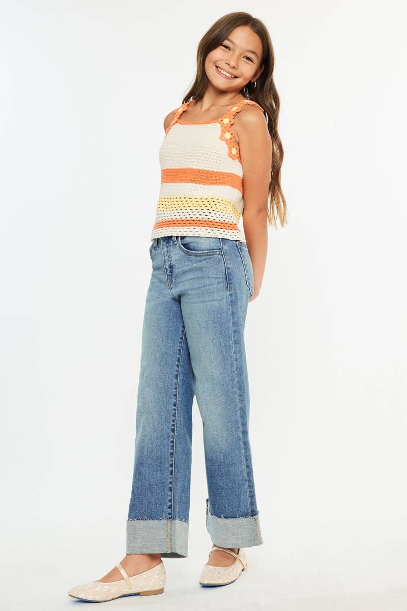 KanCan High Rise Cropped Wide Leg